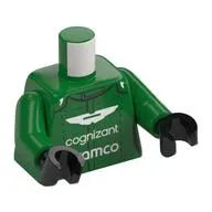 Torso Race Suit, White Aston Martin Wings, 'COGNIZANT', 'ARAMCO' print, Green Arms, Black Hands