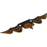 Banner, Dark Green Background, Orange Streamer, Pumpkin print