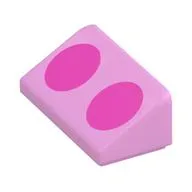 Brick Sloped 30° 1 x 2 x 2/3 with 2 Dark Pink Circles print