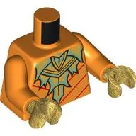 Torso, Sand Green Chest Piece, Red Lines, Gold Decorations, Orange Arms, Pearl Gold Hands