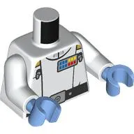 Torso, Imperial Officer, Black Belt print, White Arms, Medium Blue Hands