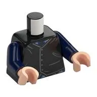 Torso, Vest, Buttons, Pockets, Dark Blue Shirt print, Dark Blue Arms, Light Nougat Hands