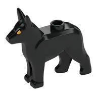 Animal, Dog, Alsatian / German Shepherd (Police Dog) with Bright Light Orange Eyes, Dark Bluish grey Nose print (Sirius Black)