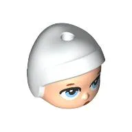 Minidoll Baby Head with Lime Cap, Bright Light Blue Eyes, Surprised print