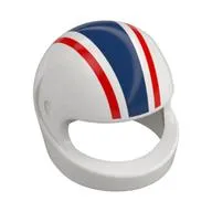 Helmet, Standard with Dark Blue/Red Strips print