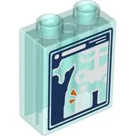 Duplo Brick 1 x 2 x 2 with X-Ray, Dark Blue Background, White Skeleton print