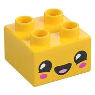 Duplo Brick 2 x 2 with Smiling Face Print
