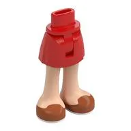 Minidoll Hips and Short Skirt with Light Nougat Legs, Dark Orange Shoes print