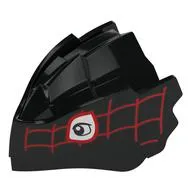 Creature Body Part, Dragon Head with White Eyes, Red Webbing print