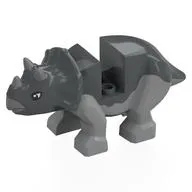 Animal, Dinosaur, Triceratops Small with Light Bluish Grey Legs, Horns, Mouth, Black Eyes print