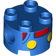 Brick Round 2 x 2, Pin Holes with Baby Mario Torso, Red Shirt, Yellow Buttons print