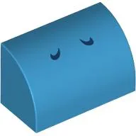 Brick Curved 1 x 2 x 1 No Studs with Dark Blue Lines (Yoshi Nostrils) Print