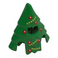 Costume Tree with Red Christmas Balls, Gold Streamers print