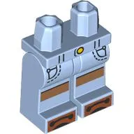 Hips and Bright Light Blue Legs with Yellow Button, Black Pockets, Nougat Knees, Shoes print