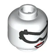 Minifig Head Batwoman, Silver Eye Mask, Red Lips, Neutral / Smile