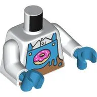 Torso, Medium Nougat Overall, Dark Azure Frosting, Donut print, White Arms, Dark Azure Hands