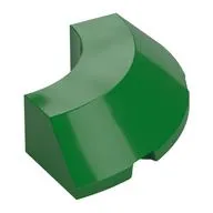 Brick Round Corner 4 x 4 x 1 with Bottom Cut Outs, No Studs, Flat Top