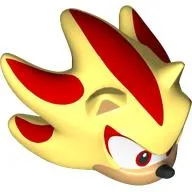 Minifig Head Special, Shadow with Warm White Eyes, Red Streaks print