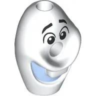 Minifig Head Special with Hole in Center and Top, Bright Light Blue Mouth (Olaf) Print
