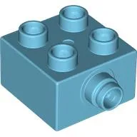 Duplo Brick 2 x 2 - Grooved Pin on Side
