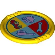 Duplo Disk with Brush, Car, Wrench, Kettle print