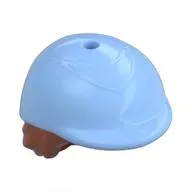 Hair and Hat, Short Dark Orange with Riding Helmet