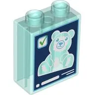 Duplo Brick 1 x 2 x 2 with X-Ray of Stuffed Bear print