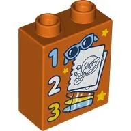 Duplo Brick 1 x 2 x 2 with '1, 2, 3', Sunglasses, Note, Pencils print