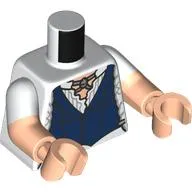 Torso, Dual Molded Arms with Knitted Shirt, Silver Straps, Dark Blue Vest, White Sleeves Pattern, Light Nougat Arms and Hands