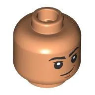 Minifig Head Boba Fett, Black eyebrows, Frown/Smirk