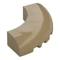 Brick Round Corner 5 x 5 x 1 Curved, Bottom Cut Outs, No Studs, 9 Bottom Tubes