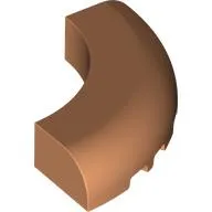 Brick Round Corner 5 x 5 x 1 Curved, Bottom Cut Outs, No Studs, 9 Bottom Tubes