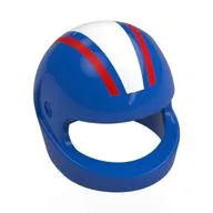 Helmet, Standard with White/Red Stripes print