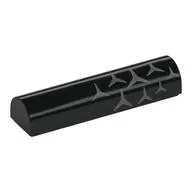 Brick Curved 1 x 4 x 2/3 Double, No Studs with Silver Stars (Mercedes Logos) Right Print