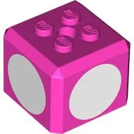 Brick Special Cube with 2 x 2 Studs on Top, and White Circles Print