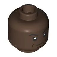 Minifig Head Black Eybebrows, Frown