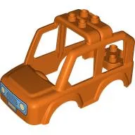 Duplo Car Body 4 x 8 with Medium Blue Grill, Headlights print