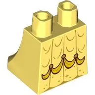 Hips and Legs Under Dress/Robe with Gold Lines, Yellow Ruffles print