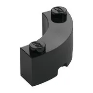 Brick Round Corner 3 x 3 Macaroni with 2 Studs