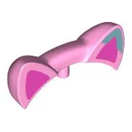 Headwear Accessory Cat Ears with Dark Pink Ears, Dark Turquoise Spot print