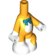 Microdoll Body Cat Tail with White Hands, Feet, Chest, Dark Turquoise Bowtie print