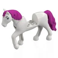 Animal, Horse with Raised Leg, Dark Pink Mane and Tail, Dark Azure Eyes print
