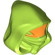 Minifig Head Special, Hood with Orange Face, Lime Eyes pattern (Frak)