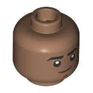 Minifig Head Miles Morales, Black Eyebrow, Skeptic / Angry