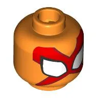 Minifig Head Charlotte Webber, Red X-Shaped Mask, White Eyes