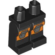 Hips and Black Legs with Orange Knees, Dark Bluish Grey Kneepads print