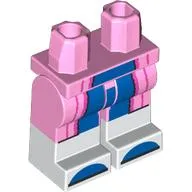 Hips with Bright Pink Legs and White Boots Pattern with Robe Ends, Blue Pants, White Slippers print