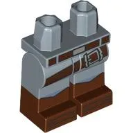 Hips with Sand Blue Legs and Reddish Brown Boots Pattern with Reddish Brown Belt, Strap, Boots print