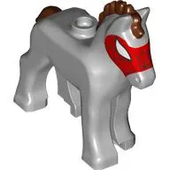 Animal, Foal with Reddish Brown Mane, Tail, Red Spider-Man Mask print (Widow / Spider-Horse)