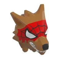 Minifig Head Special, Werewolf with Red Spider-Man Mask, White Eyes, Fangs print